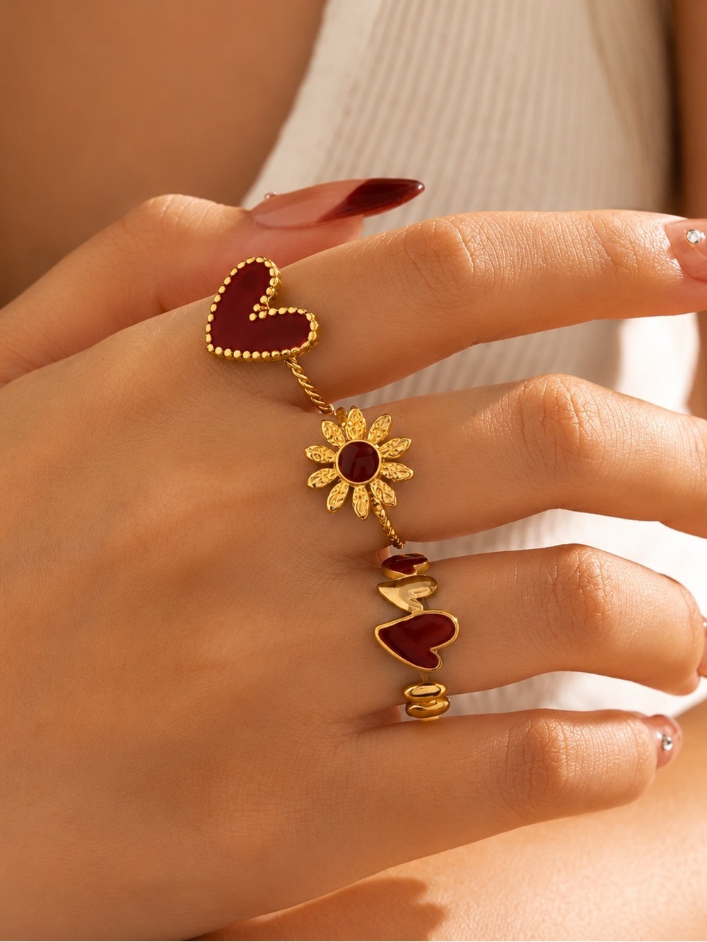 Summer red rings set
